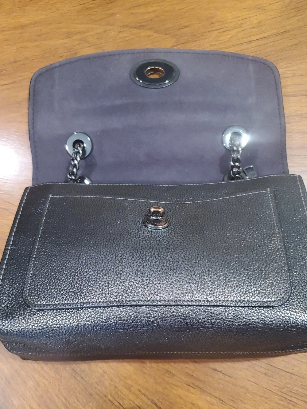 Coach Parker Shoulder Bag Metallic Graphite